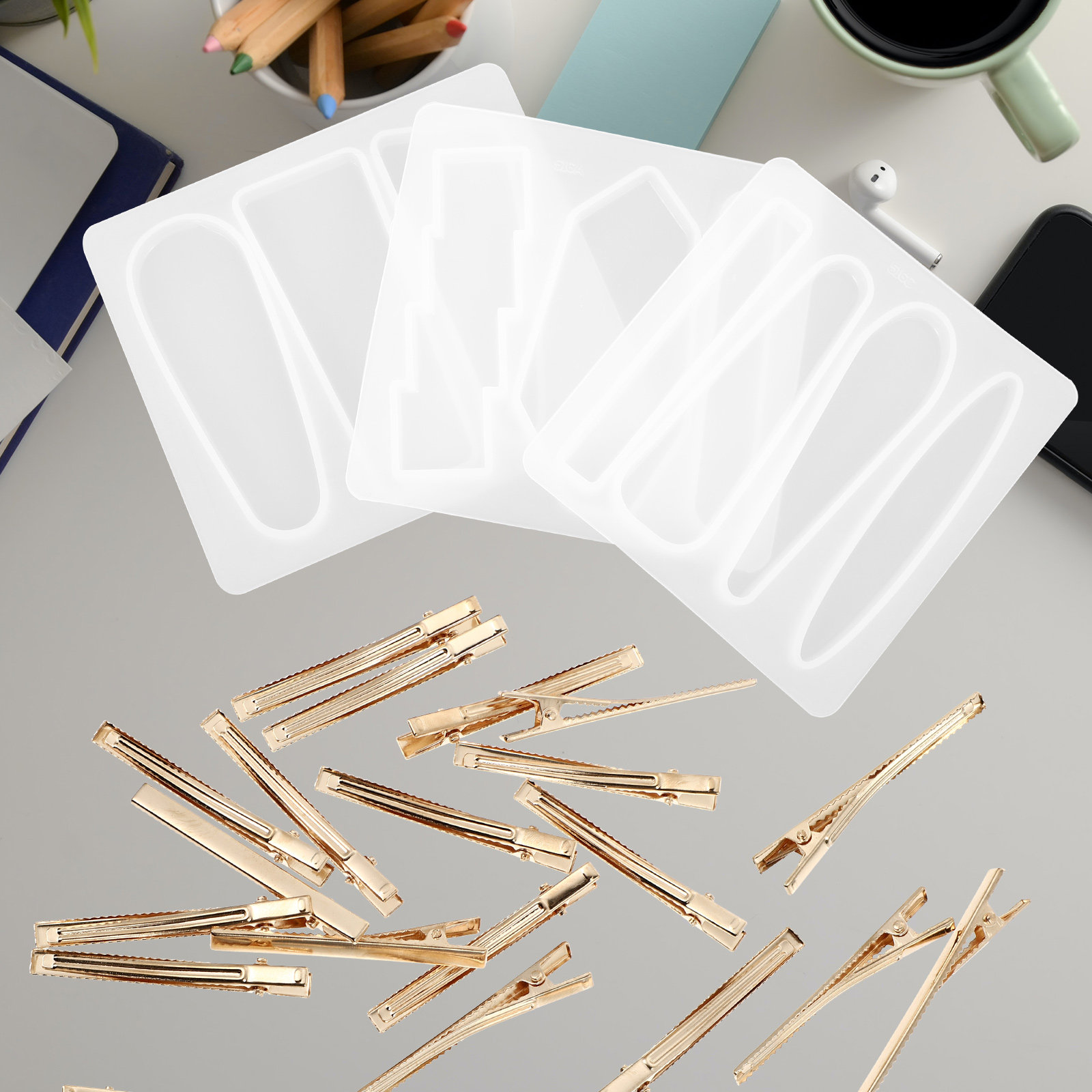 Resin Crafts - 1 Set Silikon-Haarspangenform, DIY-Kunstform für handgemachte