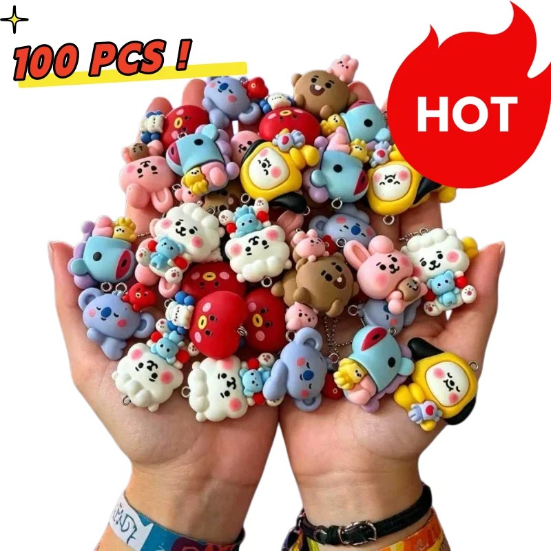 Resin Crafts - 7 Stück BT21 Harz-Cartoon-Anhänger DIY-Zubehör Bastelbedarf