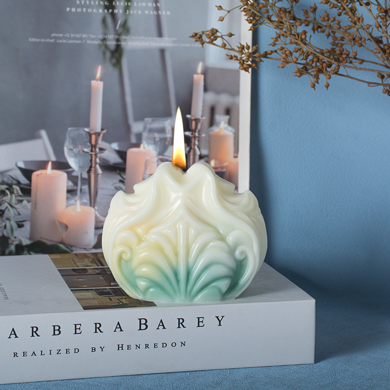 Resin Ocean Wave Mold - Ozeanmuschel-Kerzen-Silikonformen, handgemachte Wellen-gestreifte Muschel-Aromatherapie-Seifenharzform, Eis- und