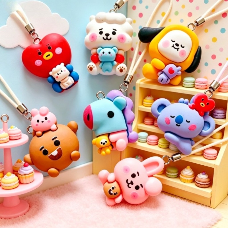 7 Stück BT21 Harz-Cartoon-Anhä – Resin Crafts Bewertung und Preis