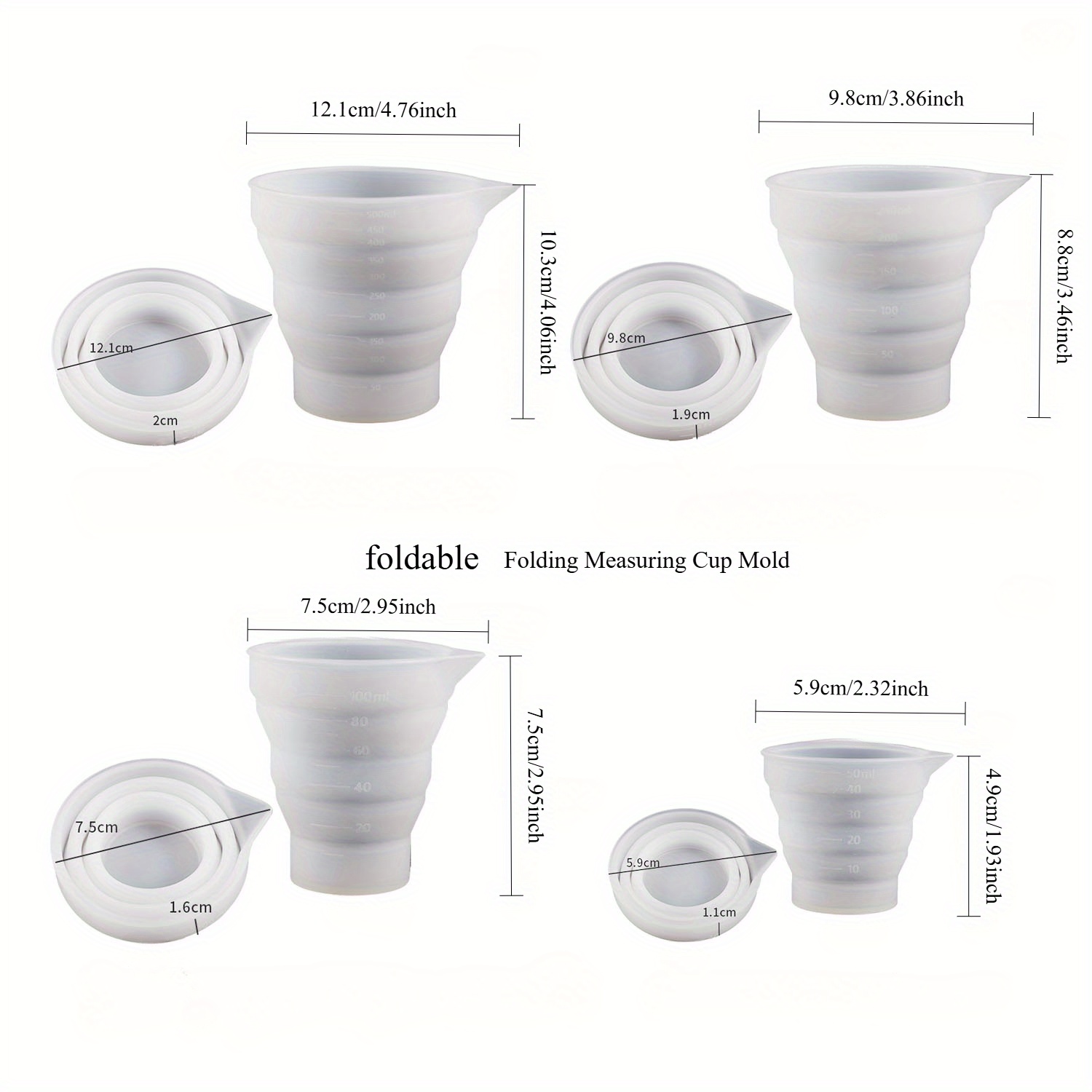 50–500 ml faltbarer Silikon-Me – Mixing Cup Silicone Bewertung und Preis